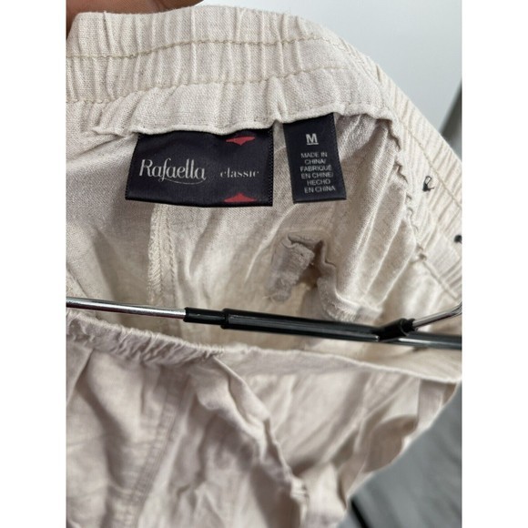 Rafaella Comfort Linen Blend Pants‎ Women's M Classic Relaxed Wide Leg - Picture 5 of 7